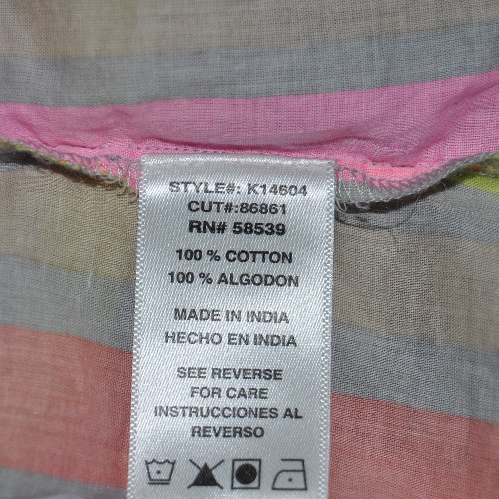 'FINAL'  KFTK Vertical Striped Short Sleeve Top C4 - Picture 7 of 8